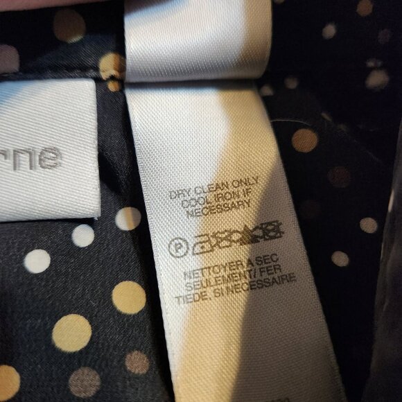 Liz Claiborne 100% Silk Blouse Top Sz 4 Multicolor Polka Dot Button Front Career - Picture 5 of 8